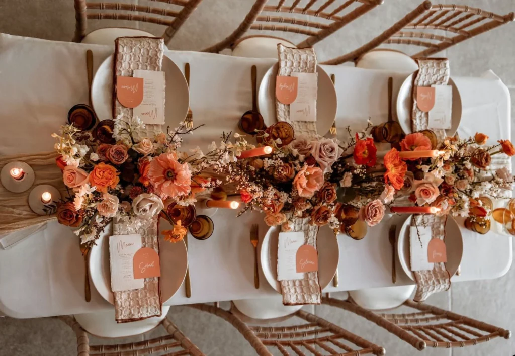 Décoration de mariage écoresponsable avec matières naturelles et fleurs séchées
